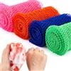 Boao 4 Pezzi Rete Africana Spugna a Rete da Bagno Lunga Scrub Esfoliante per Corpo Schiena da Doccia di Pelle per Uso Quotidiano (Verde, Viola, Rosa, Blu, 25,6 x 7,9 Pollici)