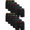NEXT Uomini Confezione da 10 Boxer con Cucitura Frontale ad A Cinturini con Testo Ombre Nero Brillante 3XL