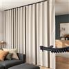 hoeflife Set di tende divisori flessibili per soffitto, montaggio a soffitto, tenda oscurante per soggiorno, camera da letto, tenda da soffitto, asta, divisori, pannelli 100 x 84 cm (larghezza x altezza
