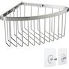 TATAY Mensola Bagno senza Foratura Angolare | Sistema di Fissaggio Incluso (Quick Fix) | Resiste fino a 5 kg | Alluminio 100% Inossidabile | Cestello Doccia Organizer - 20 x 11,5 x 20 cm - Cromato
