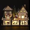 GALILEO Casetta Natalizia in Legno con LED a Batteria, 27x10x18,5 cm, Santa's House