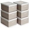 Lavatelli - Set 6 Scatole Armadio Portaoggetti con Coperchio - Organizer Cambio Stagione in Cartone 39x50x24 cm Pois - Contenitori Made in Italy, Resistenti, Facili da Montare, con Maniglie