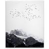 A.S. Création DD131782 - Stampa su tela, motivo: montagne invernali con uccelli, colore: bianco, nero, 40 x 50 cm