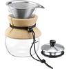 Westmark Macchina da caffè con filtro permanente e coperchio, Brasilia, 500 ml, in acciaio inox 18/8, vetro borosilicato, con tappo in sughero, altezza 17,5 cm, 24592260