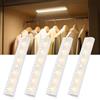 Rinfency Illuminazione per armadio senza fili con sensore, illuminazione a LED, sensore di movimento interno, lampada a batteria, illuminazione per scale, armadio con sensore di movimento, vetrina, 4 pezzi