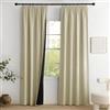 PONY DANCE 100% Tende Oscuranti Camera da Letto con Fettuccia Tende Termiche Isolanti Salotto Moderne Blackout Curtains per Interni 2 Pezzi L 140 x A 220 cm, Beige Chiaro