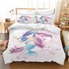 AVJWWD Set di Biancheria da Letto per Bambini, in Microfibra, con Motivo a Unicorno, con Stampa 3D, 3 Pezzi, con Chiusura a Strappo, Morbido per Ragazze (E, 135x200cm)