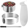 NAMYEUT Set di 4 accessori per torte in acciaio inox, diametro 24 - 30, coltello da pasticceria, anello regolabile Ø 16 - 30, paletta per torte in acciaio inox