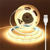luktix USB Striscia LED COB 1.5 metri, Striscia LED Bianco Caldo 3000K 5V con Retro Adesivo, Larghezza 8 mm, CRI 92+, Nastro LED flessibile per retroilluminazione, illuminazione Ambientale