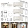 RIRIDAMAI Illuminazione per immagini senza fili con telecomando, girevole, 3 pezzi, lampada magnetica a LED dimmerabile e ricaricabile, 3 colori di luce, per cornice, per pareti, scaffali, immagini