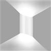 HAWEE 10W Impermeabile Moderno Lampada da Parete LED Applique da Parete Alluminio Lampada da Muro Interno Esterno per Bagno, Camera da Letto Scale Portico Corridoio Soggiorno, Bianco 6000K