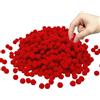 SAIIURV 500 Pezzi Mini Pompon Piccolo Lanuginoso 8 mm Pon Pon di Natale Arte Craft Pom Poms Palline di Peluche Decorazioni per Festa Artigianato Cucito Fai da Te Circa (Rosso)