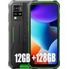 Blackview BV4800 Pro 12Go+128Go Telephone Portable Incassable 2024, Android 14 Téléphone Débloqué, 5180mAh, 13MP+5MP, 6.56 HD+ Smartphone Incassable Etanche, Dual 4G LTE,GPS,NFC,OTG,FM, Vert
