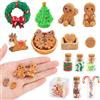 Kiiwah Gnomo Natale, 19 Pezzi Pupazzetti Natalizi Piccoli, Wichtel Zubehör con Mini Uomini di Pan di Zenzero, Mini Albero di Natale, Corona di Natalizi, Biscotti, Barattolo di Caramelle
