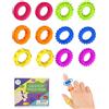 Willingood 12 Pezzi Giocattoli Fidget in Silicone, Anello Anti-Stress per Bambini e Adulti, Giocattolo Sensoriale, Anelli per Massaggio per Acupressione delle Dita, Anello Fidget per Ansia, ADHD