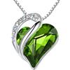 Leafael Collane Donna Cuore Birthstone | Collana con cristallo e pietre di nascita, collana donna con catena e ciondolo elegante, gioiello da donna con confezione regalo inclusa - San Valentino