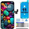 GOLDWANGWANG Schermo per iPhone 11 Pro Max LCD Display di Ricambio Touch Digitizer 6,5 | Kit riparazione completo con strumenti, adesivo impermeabile e vetro temperato, schermo Retina LCD con True Tone e Face ID