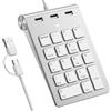 Rytaki Pro Tastierino Numerico Cablato USB-C&USB-A, Tastierino 18 Tasti con 3 Porte USB 2.0, Tastierino Numerico per Laptop/Desktop/Surface/iPad, Numpad USB per Windows/macOS/Chrome OS, Plug & Play
