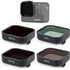 GEPULY Kit 4 Filtri per GoPro 5, 6, 7 - CPL, ND8, ND16, ND32 - Densità Neutra e Polarizzante - Accessori Neri per Hero