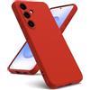 Oududianzi - Cover per Samsung Galaxy S25 FE 5G, Custodia Silicone Liquido, Interno in Microfibra Morbida, Protezione Antiurto Resistente - Rosso