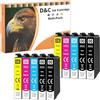 D&C Cartucce d'inchiostro compatibili per Epson T-611 T-612 T-613 T-614 per Stylus D68 D68PE D88 D88Plus D88PE DX-3800 DX-3850 DX-4200 DX-4250 DX-4800 DX-4850 (10-Pack)