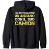 LUMOMIX Mai Sottovalutare Anziano Con Camion Regalo Uomo Camionista Felpa con Cappuccio