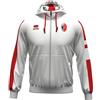 Errea SSC Bari Felpa Roger, Cappuccio con Zip, Bianco, Collezione 2025-2026 (IT, Testo, L, Regular, Regular)