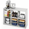 Furinno HERMITE isola da cucina, stoccaggio cucina a 6 cubi, baker's rack, isola con contenitore, grigio chiaro