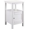 Inter Link - Tavolino - 1 anta e 1 ripiano - Tavolo portaoggetti - Stile classico - Comodino - Tavolo da corridoio - Legno massello - Laccato bianco - Chilly 1T