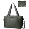 ECOHUB Borsone da Viaggio Pieghevole, Borsa da Viaggio Resistente All'acqua 40x30x20 per Ryanair, Bagaglio a Mano con Tasca Rimovibile per Oggetti Bagnati per Donna e Uomo,24L Verde Militare