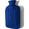 OliviaLiving Borsa dell'acqua calda con copertura, morbida copertura lavorata a maglia, 2 l, grande capacità, borsa dell'acqua calda per alleviare il dolore, collo e spalle, schiena e notti