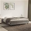 Baziroo Letto a molle, grigio chiaro, 160 x 200 cm, in velluto e compensato, per letto da boxe, letto matrimoniale, per camera da letto, letto