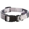 Bobby Camouflage - Collare per Cani di Taglia M Girocollo 32-52 cm, Resistente e Regolabile, con Chiusura a Fibbia di Sicurezza, Colore Mimetico Grigio