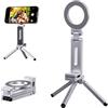 Hosann Century Treppiede magnetico per iPhone, supporto in alluminio con clip magica regolabile a 360° e vite da 1/4, per un utilizzo pieghevole e stabile, adatto per iPhone serie e MagSafe (argento)