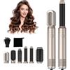 MogaWave Asciugacapelli 6 in 1,Hair Styler Capelli ad Aria,1000w Phon Capelli,Spazzola Asciugacapelli Per Dare Volume Ai Capelli, Lisciare, Arricciare, Ioni Air Curler Brush,Strumenti per Capelli