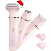 RAXMETRY Rasoio da donna, 3 in 1, per donne, rasoio elettrico per gambe, braccia, ascelle e zona bikini, ricaricabile Ipx7, impermeabile, colore: rosa