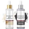 GXGM 2 pezzi Fiala di riso Duo, Black Rice Ampoule White Rice Peeling, Riso bianco e nero come esfoliante, apertura dei pori, peeling delicato, rimozione dei punti neri (100ML)