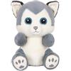 Gipsy Toys - Peluche - cane husky 23 cm - grigio blu - peluche dolce e coccoloso - compagno morbido - giocattolo carino.