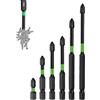 Ainid Punte magnetiche per cacciavite ad alta durezza, super forti, kit di punte magnetiche resistenti, punta universale di precisione anti impatto per cacciavite elettrico (1 set-6 pezzi)