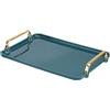PATIKIL Vassoio Servizio Plastica 12 x 8.6 con Manici Dorati, Riutilizzabile Vassoio Rettangolare per Dolci Caffè Tè, Tavolo Soggiorno Cucina, Piano Lavoro, Verde Scuro
