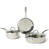 Amazon Basics Pentole in Acciaio Inox, Set di 5 Pezzi, Adatte per Tutti i Piani Cottura, Lavabili in Lavastoviglie