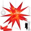 KESSER® Stella luminosa 3D 60 cm, Stella di Natale a LED con timer per interni ed esterni, Stella dell'Avvento Stella sospesa illuminata + luce bianca calda