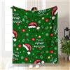 Mateju Coperta Pile di Natale Matrimoniale Singolo Calda Coperta Natalizia, Coperta Divano Natalizia, Coperta Pile Natalizia Morbida e Calda per Divano, Ufficio (Verde,130x150cm)