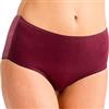 HERMKO 1150 Confezione da 4 Maxi-Slip Donna Elasticizzati 100% Cotone Biologico, Farbe:Rosso Bordeaux, Größe Damen:48/50 (L)