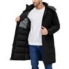 Voqeen Giacca Invernale Uomo Lungo Caldo Giubbotto Parka Imbottito Termico con Cappuccio Rimovibile Cappotto con Cerniera e Tasche da Lavoro Antivento