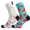 Sox Footwear Dots and Fruity Crew Socks Kids Pack, Multicolore, 27-32