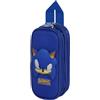Sonic The Hedgehog - SEGA Sega-Sonic Face-Astuccio 3D Doppio, Blu, 22 x 9,5 cm