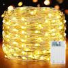 Forepin Lucine Led Decorative a Batteria con Timer, 15M 150LED Stringa Luci Led a Batteria, Catene Luminose Lucine Fata Luci per Letto Camera, Feste, Matrimoni, Decorazione Natalizia