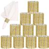 MARGUERASW 100 Pezzi Anelli Portatovaglioli- portatovaglioli con Strass Anelli di Tovagliolo per decorazioni da tavolo, matrimoni, cene- Oro