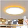 Kimuwote Plafoniera LED Soffitto Dimmerabile, Plafoniere Lampada 24W con Telecomando, Luce Notturna 1800K, Pannello Dimmerabile 2700K-6500K Per Soggiorno Camerette letto Cucina Bagno, Ø30CM